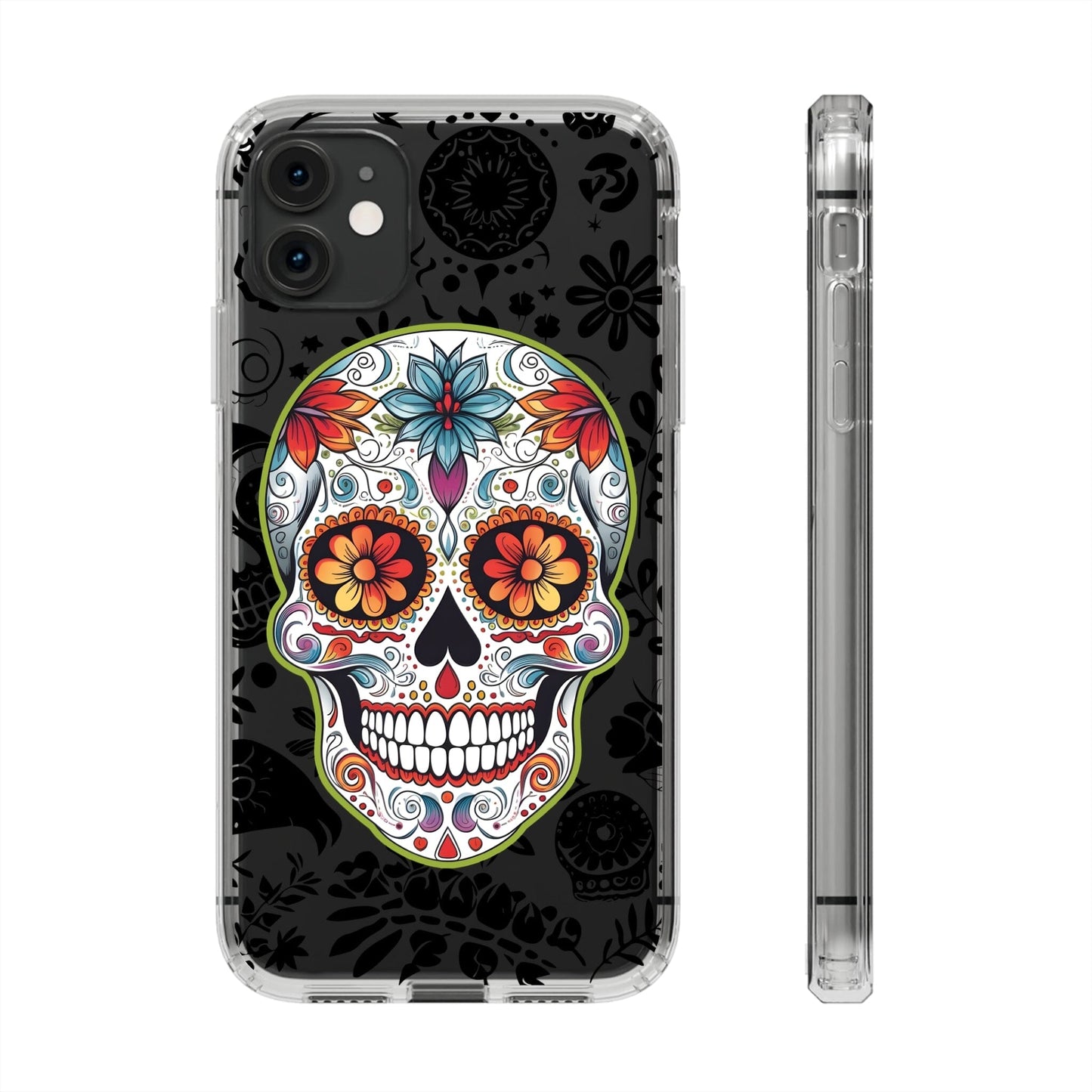 Stylish Sugar Skull Phone Case - Live the Dia de los Muertos Spirit! Phone Case InkedOut iPhone 11 Without gift packaging 