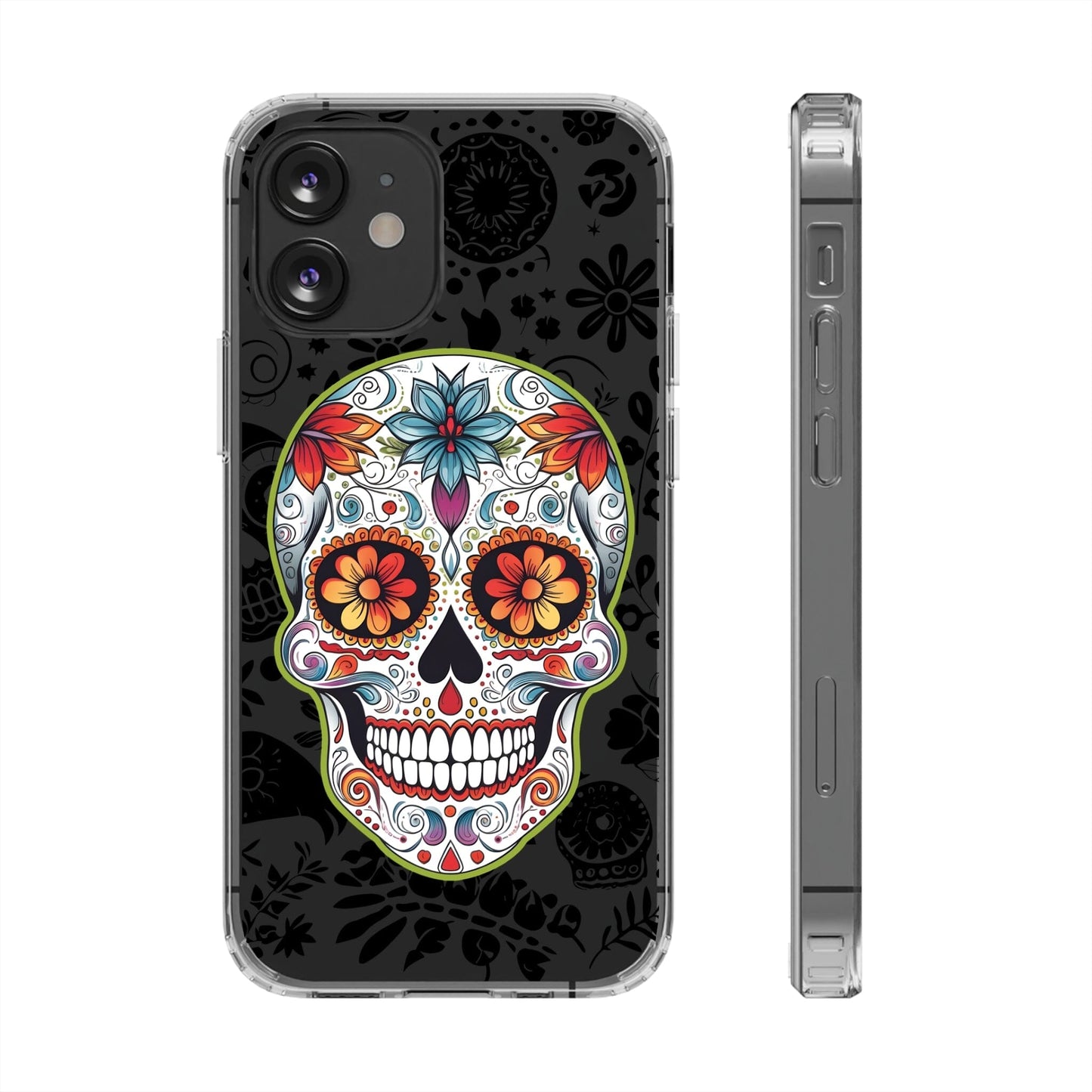 Stylish Sugar Skull Phone Case - Live the Dia de los Muertos Spirit! Phone Case InkedOut iPhone 12 Mini Without gift packaging 