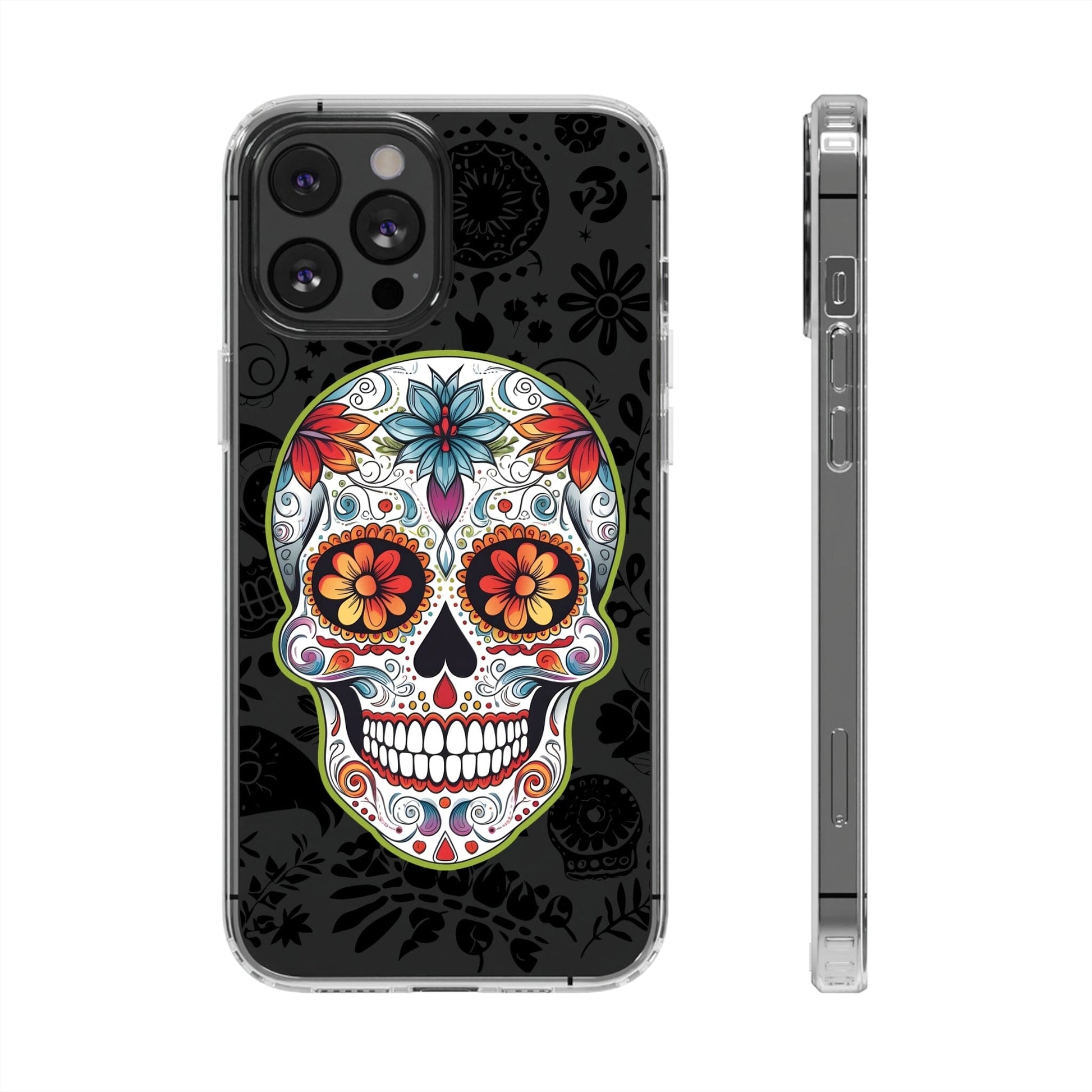 Stylish Sugar Skull Phone Case - Live the Dia de los Muertos Spirit! Phone Case InkedOut iPhone 12 Pro Max Without gift packaging 