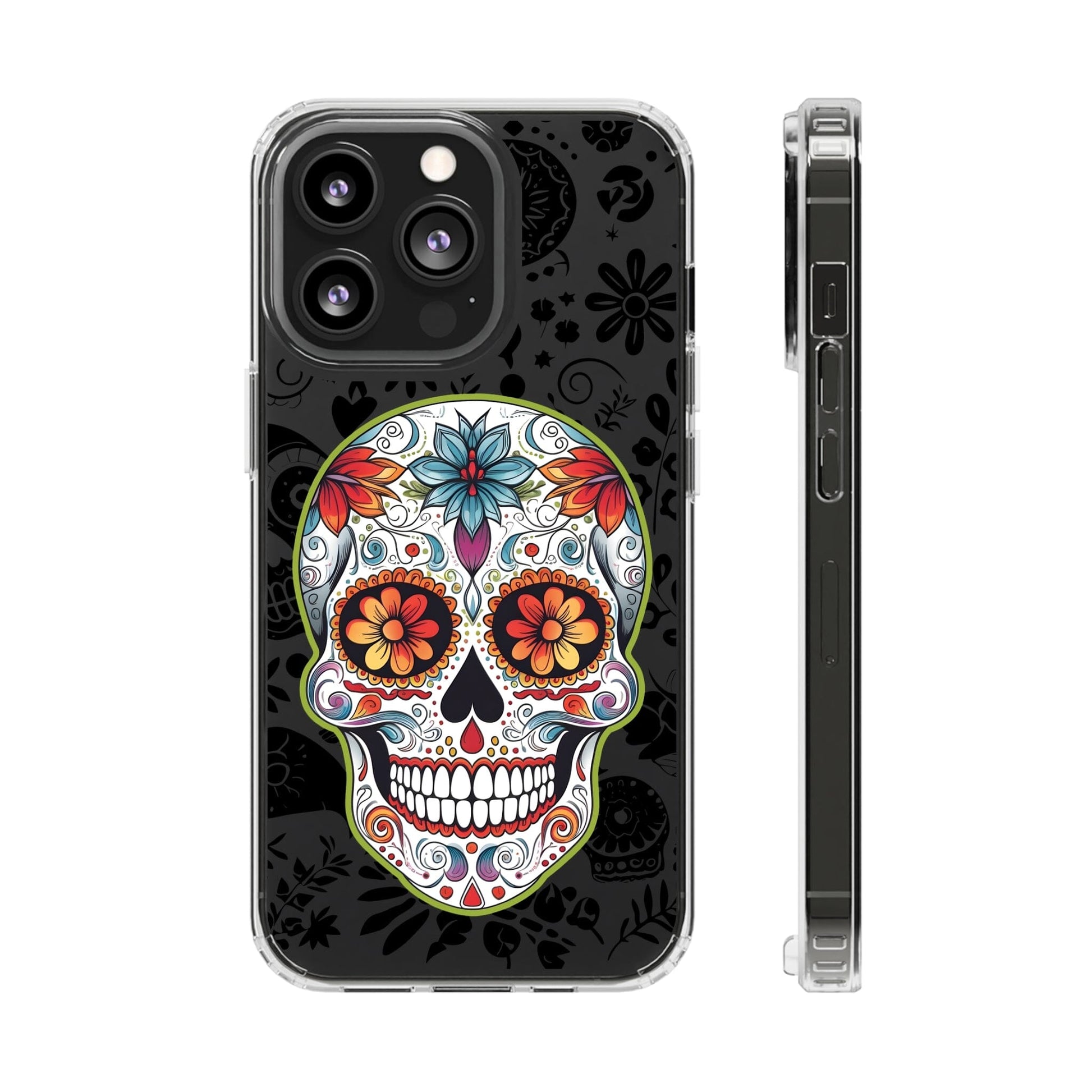 Stylish Sugar Skull Phone Case - Live the Dia de los Muertos Spirit! Phone Case InkedOut iPhone 13 Pro Without gift packaging 