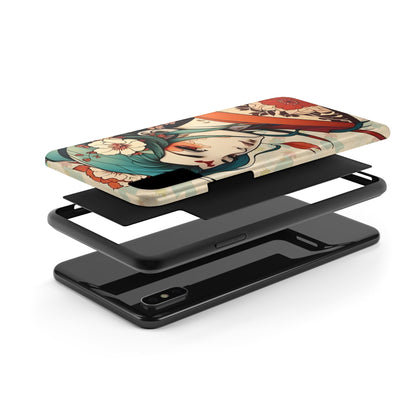 Tattoo-Inspired Anime-Style Japanese Geisha Phone Case Phone Case InkedOut 