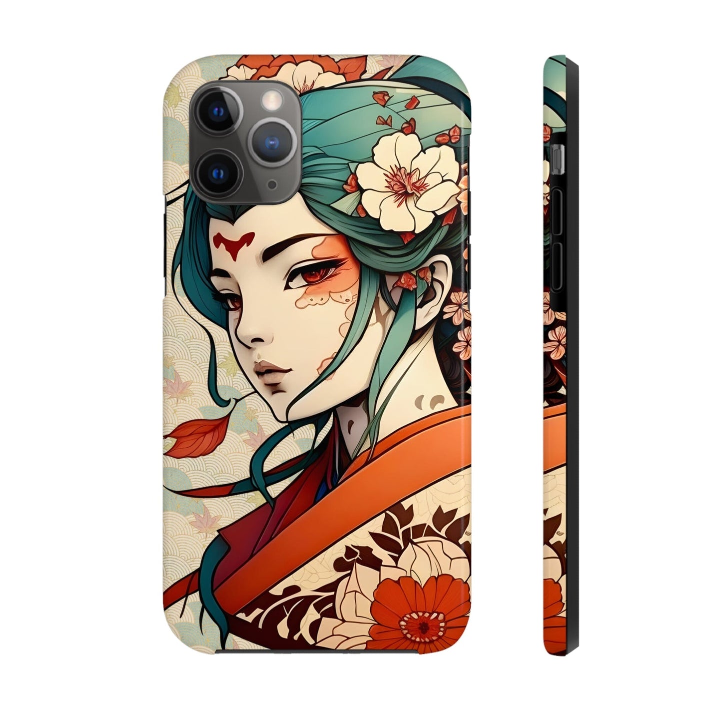 Tattoo-Inspired Anime-Style Japanese Geisha Phone Case Phone Case InkedOut iPhone 11 Pro 