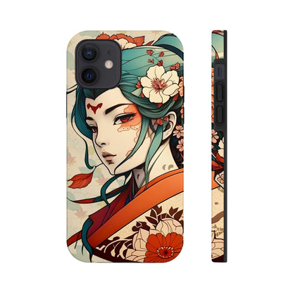 Tattoo-Inspired Anime-Style Japanese Geisha Phone Case Phone Case InkedOut iPhone 12 