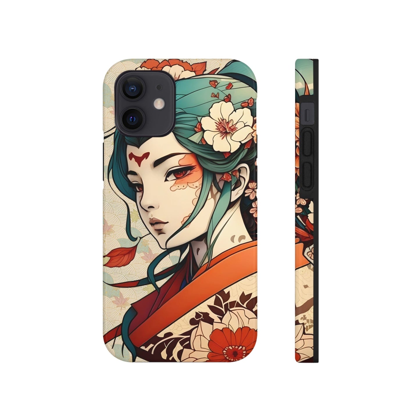 Tattoo-Inspired Anime-Style Japanese Geisha Phone Case Phone Case InkedOut iPhone 12 Mini 