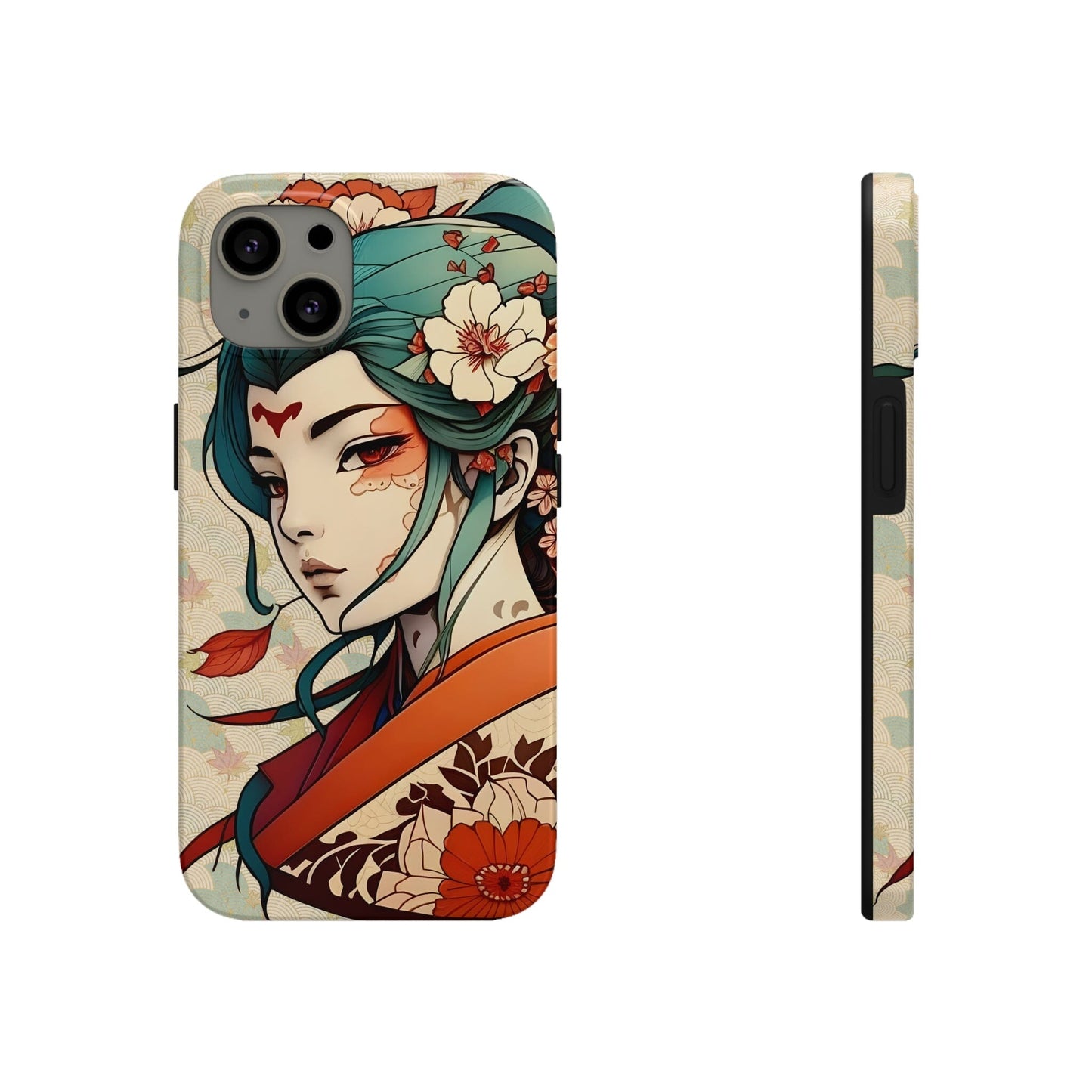 Tattoo-Inspired Anime-Style Japanese Geisha Phone Case Phone Case InkedOut iPhone 13 