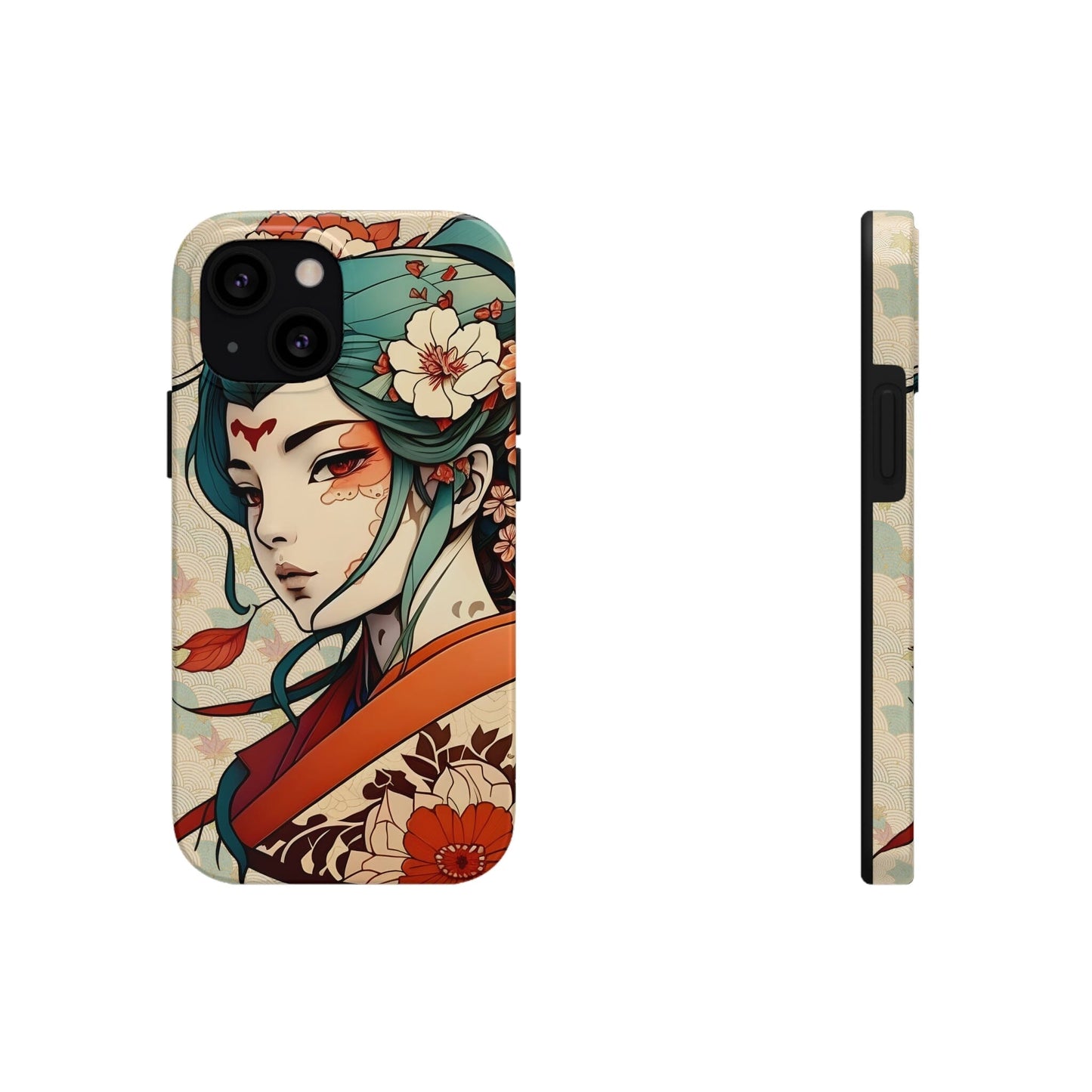 Tattoo-Inspired Anime-Style Japanese Geisha Phone Case Phone Case InkedOut iPhone 13 Mini 