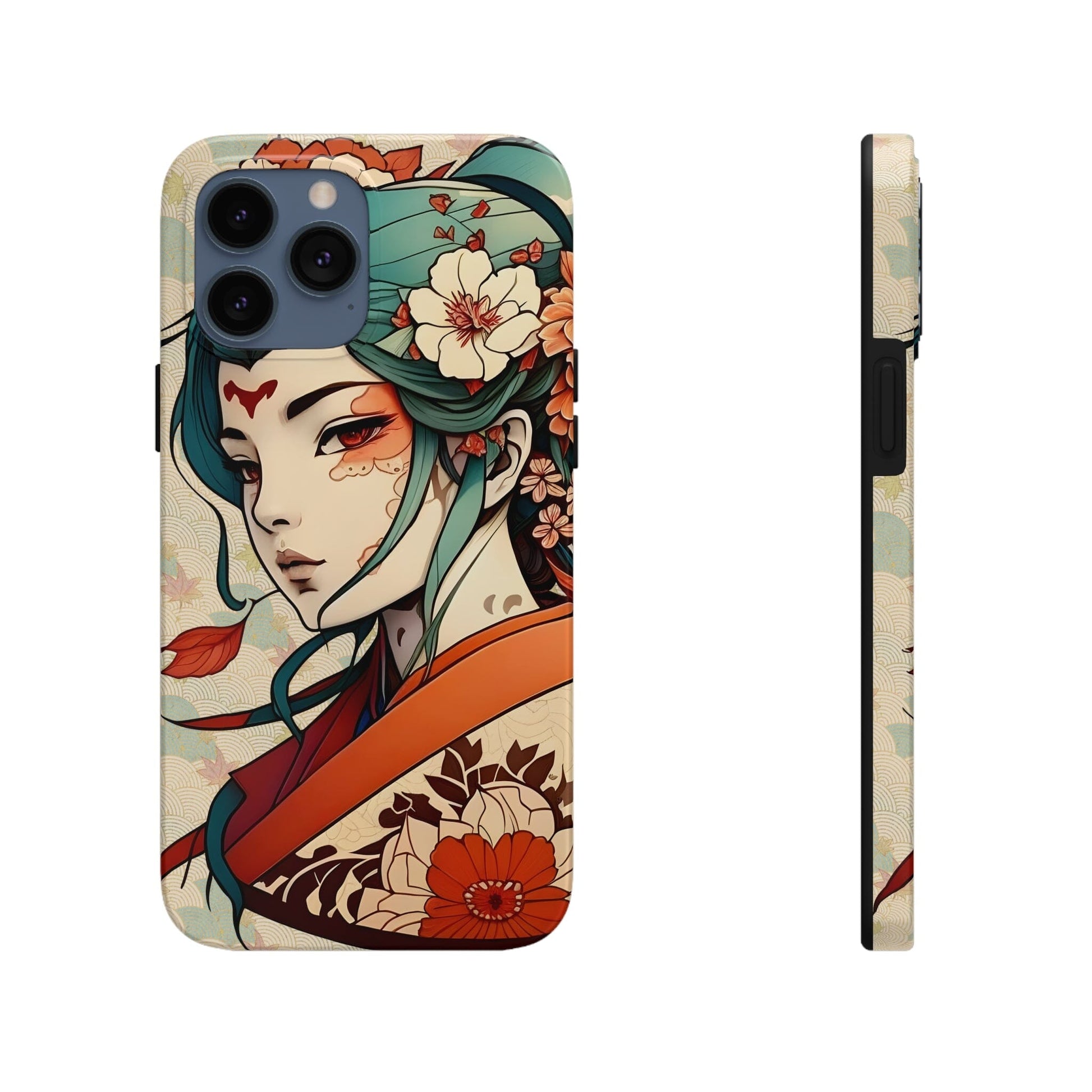 Tattoo-Inspired Anime-Style Japanese Geisha Phone Case Phone Case InkedOut iPhone 13 Pro Max 