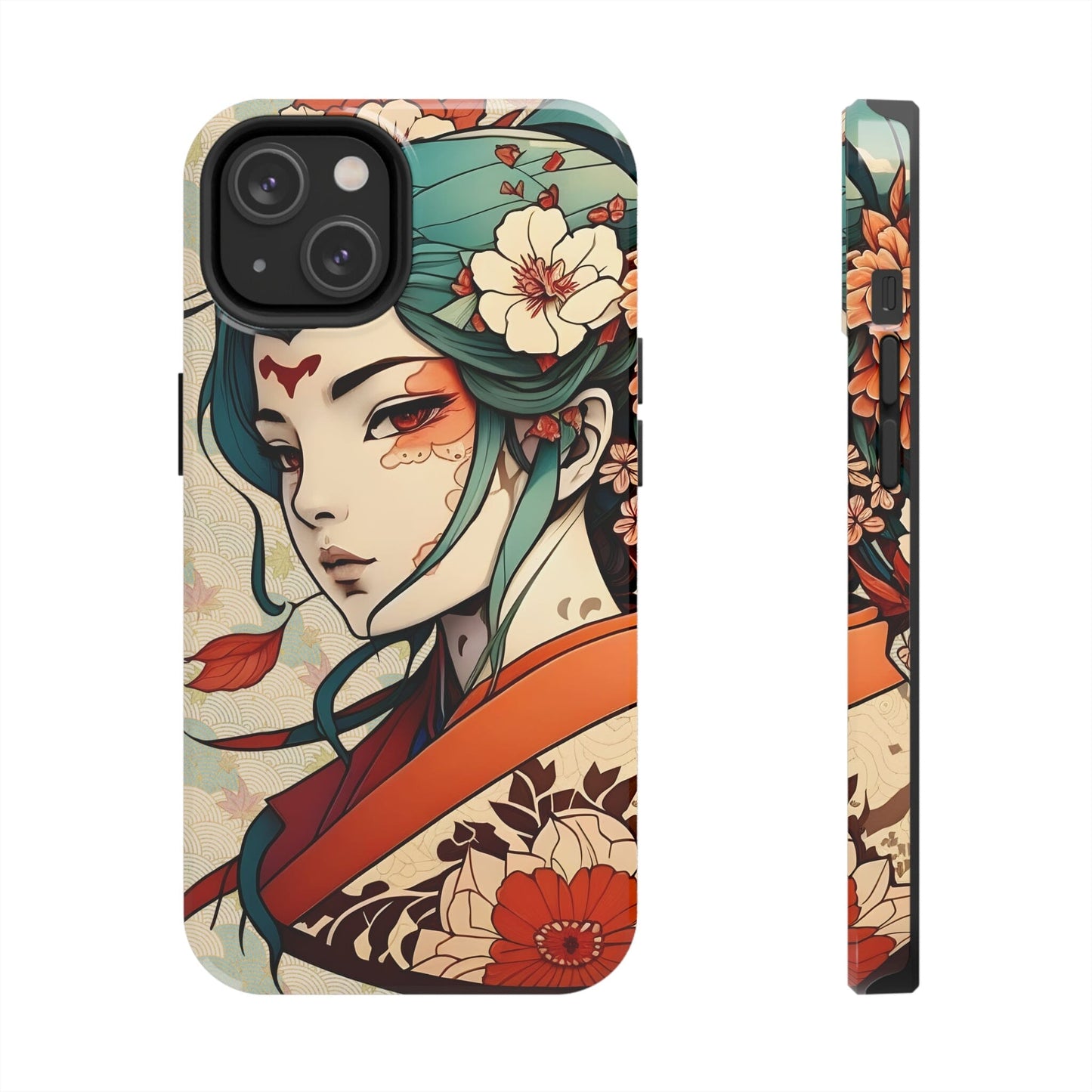 Tattoo-Inspired Anime-Style Japanese Geisha Phone Case Phone Case InkedOut iPhone 14 