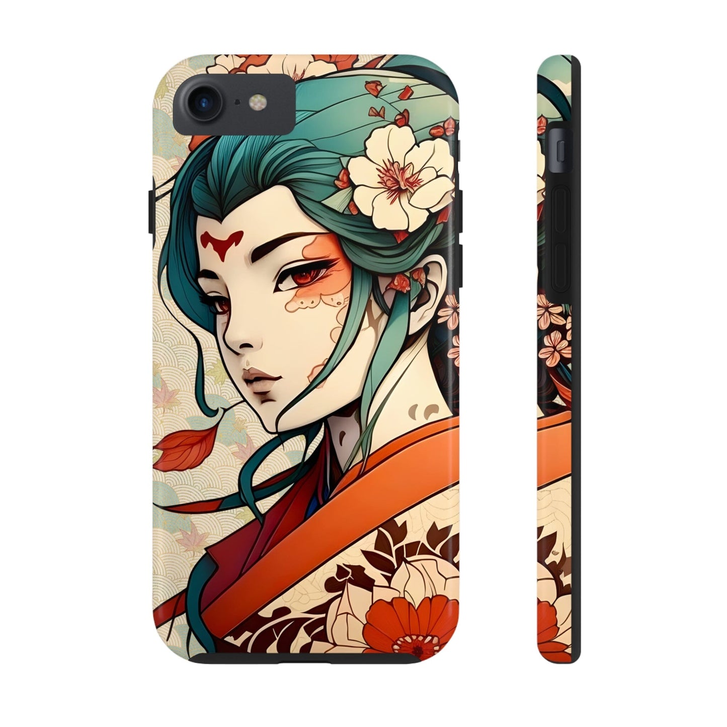 Tattoo-Inspired Anime-Style Japanese Geisha Phone Case Phone Case InkedOut iPhone 7, iPhone 8, iPhone SE 