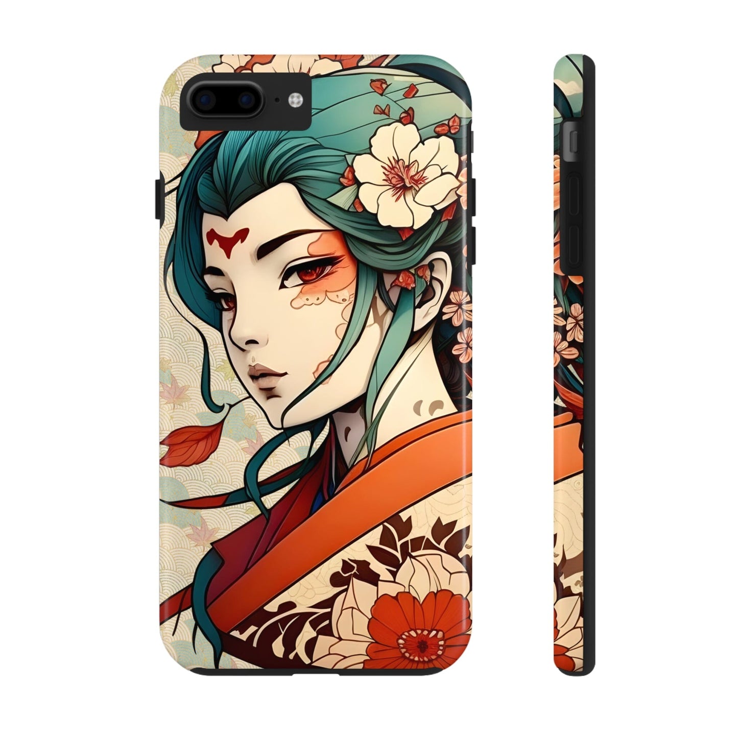 Tattoo-Inspired Anime-Style Japanese Geisha Phone Case Phone Case InkedOut iPhone 7 Plus, iPhone 8 Plus 