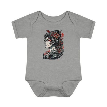 Tattoo Inspired, Japanese Geisha Onesie™- Fierce Design Kids clothes InkedOut Heather 6M 