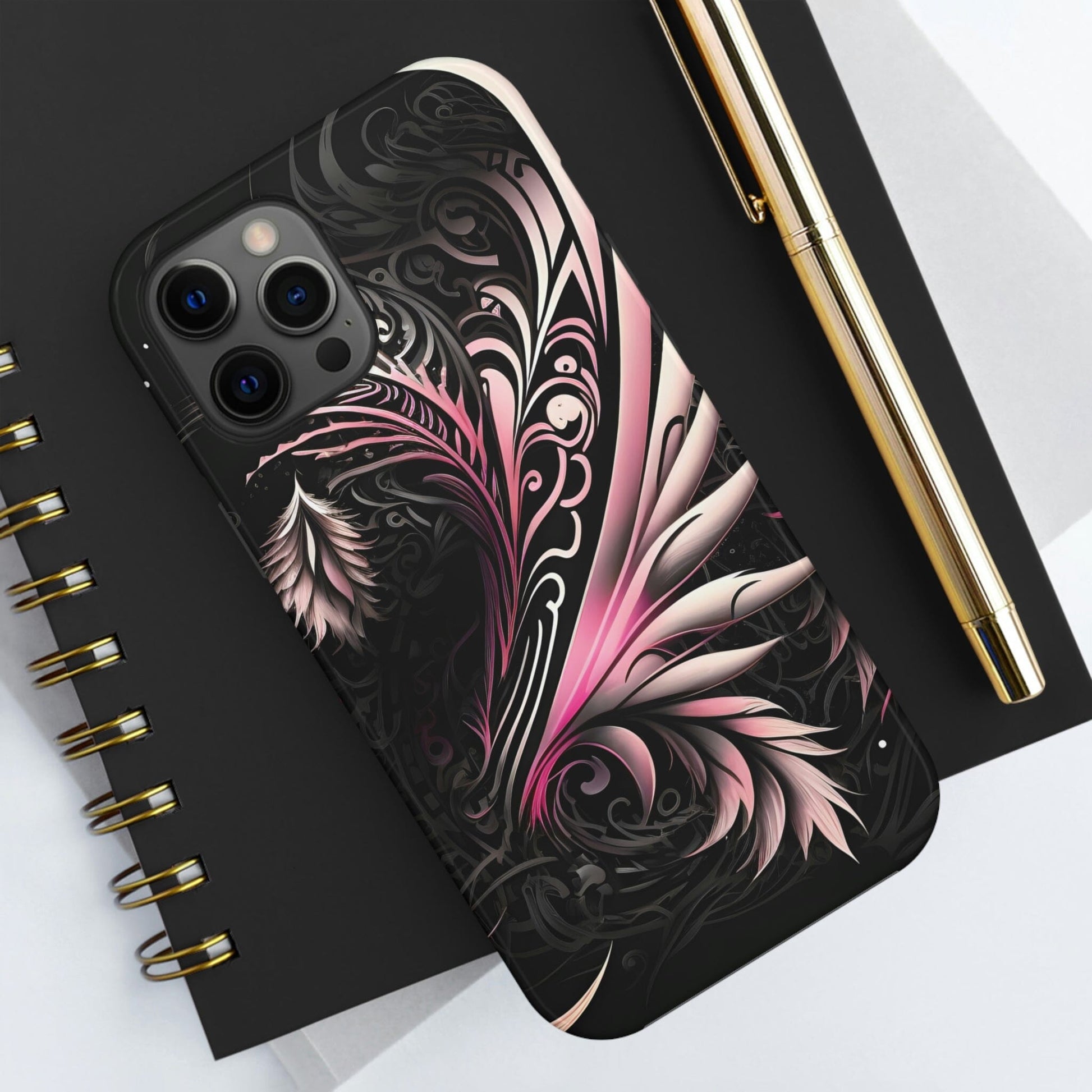 Tattoo Inspired Pink Tribal iPhone Tough Phone Case Phone Case InkedOut iPhone 12 Pro Max 