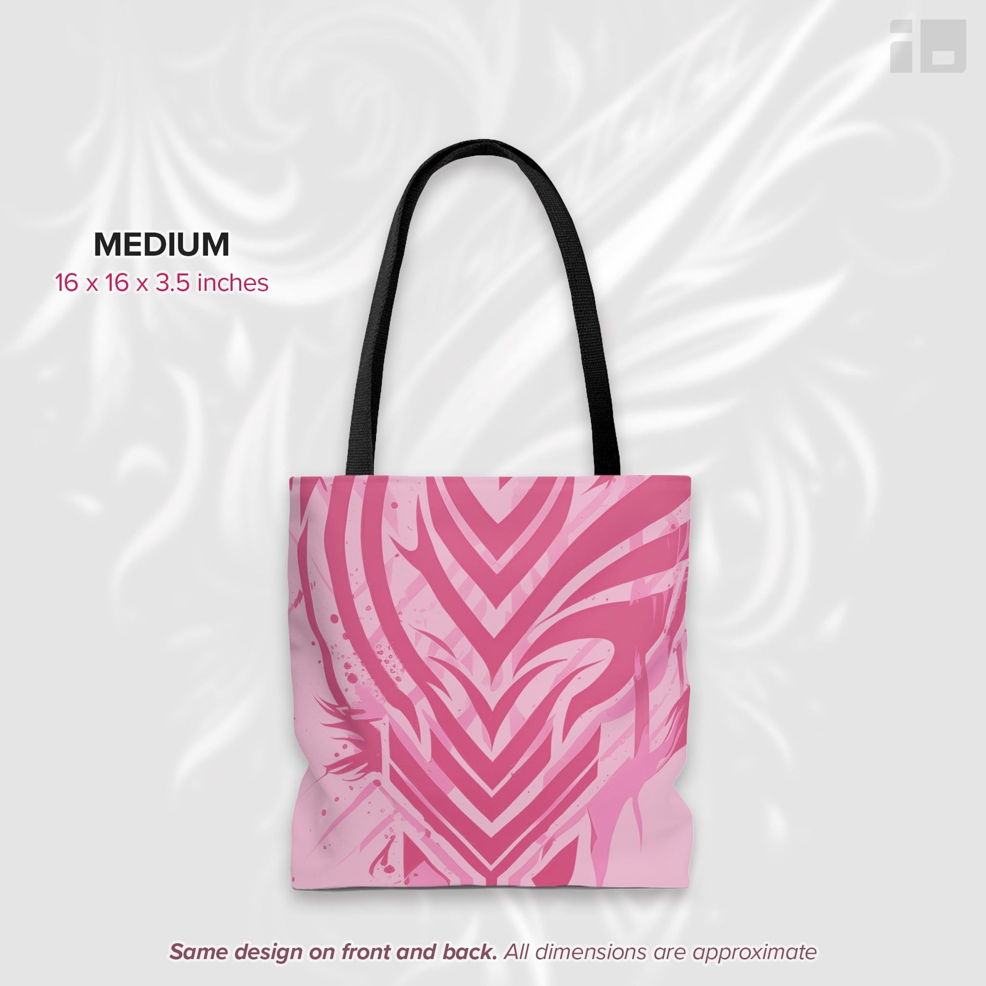 Totally Pink! Tribal Tote Bag- Tattoo Inspired Fashion Bags Printify Medium 