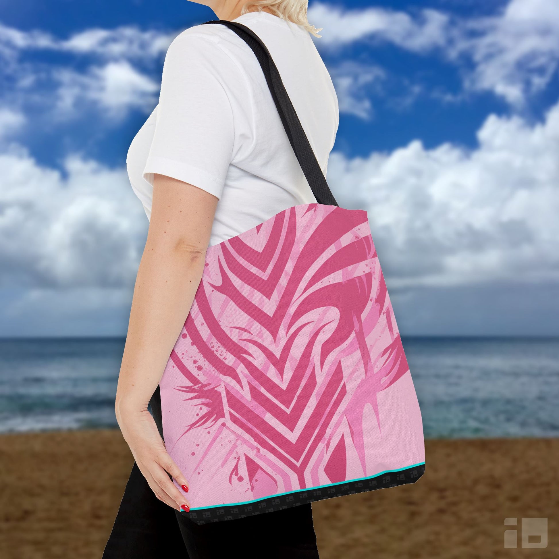 Totally Pink! Tribal Tote Bag- Tattoo Inspired Fashion Bags Printify Small 