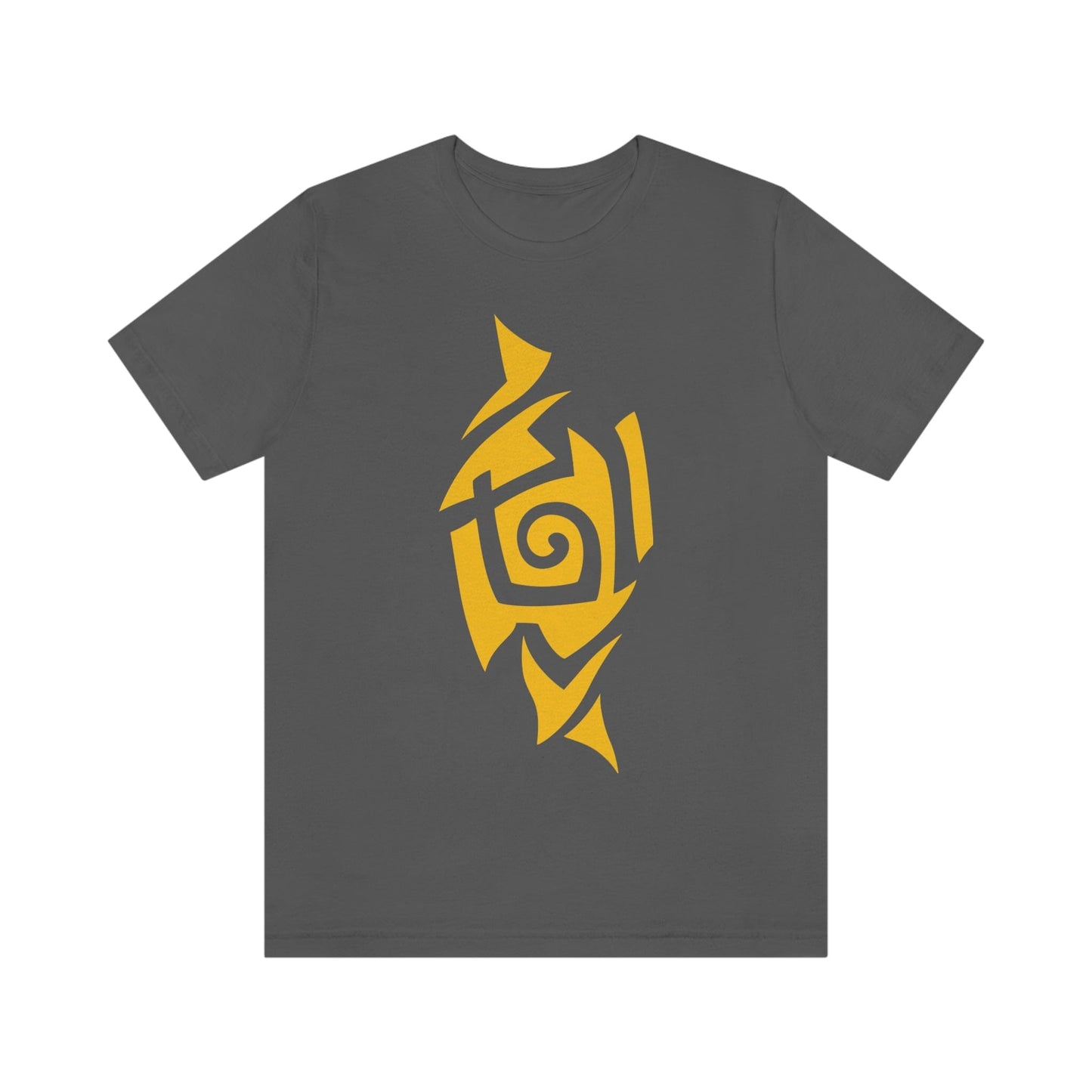 Unisex Caution Yellow Tribal T-shirt- Tattoo Inspired Fashion T-Shirt Printify Asphalt S 