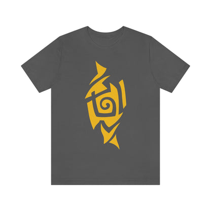 Unisex Caution Yellow Tribal T-shirt- Tattoo Inspired Fashion T-Shirt Printify Asphalt S 