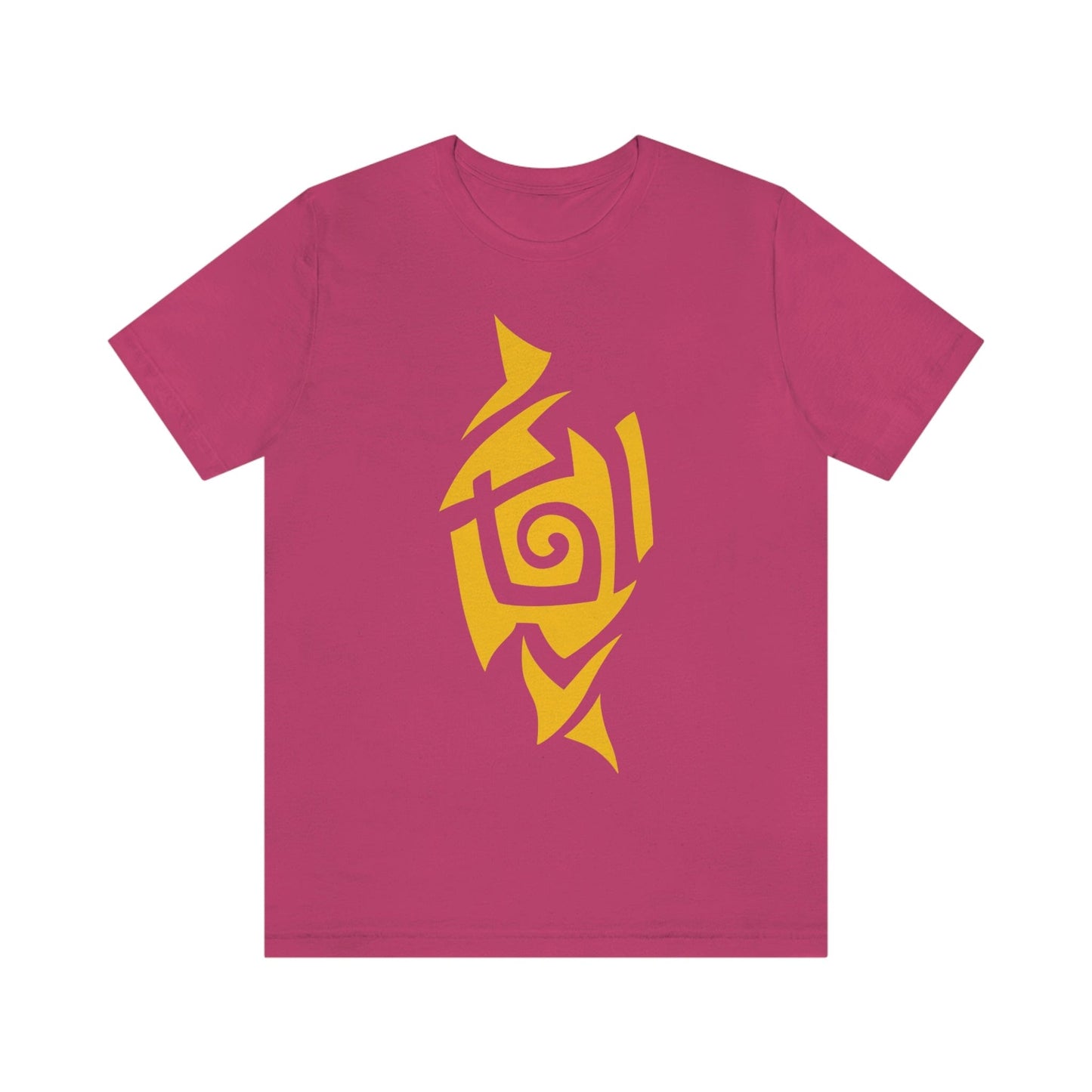 Unisex Caution Yellow Tribal T-shirt- Tattoo Inspired Fashion T-Shirt Printify Berry S 