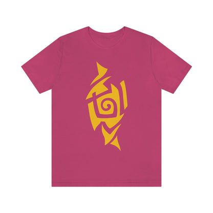 Unisex Caution Yellow Tribal T-shirt- Tattoo Inspired Fashion T-Shirt Printify Berry S 