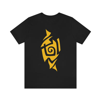 Unisex Caution Yellow Tribal T-shirt- Tattoo Inspired Fashion T-Shirt Printify Black M 