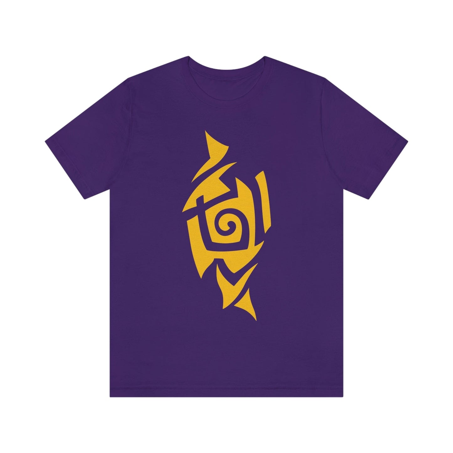 Unisex Caution Yellow Tribal T-shirt- Tattoo Inspired Fashion T-Shirt Printify Team Purple S 