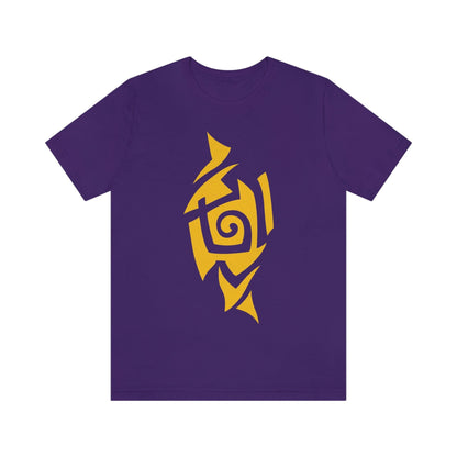 Unisex Caution Yellow Tribal T-shirt- Tattoo Inspired Fashion T-Shirt Printify Team Purple S 