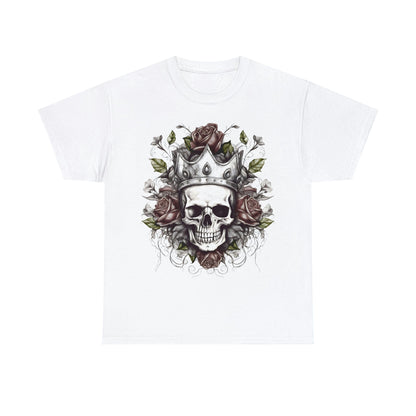 Unisex Classic Skull and Roses Tattoo Design T-shirt T-Shirt Printify White M 