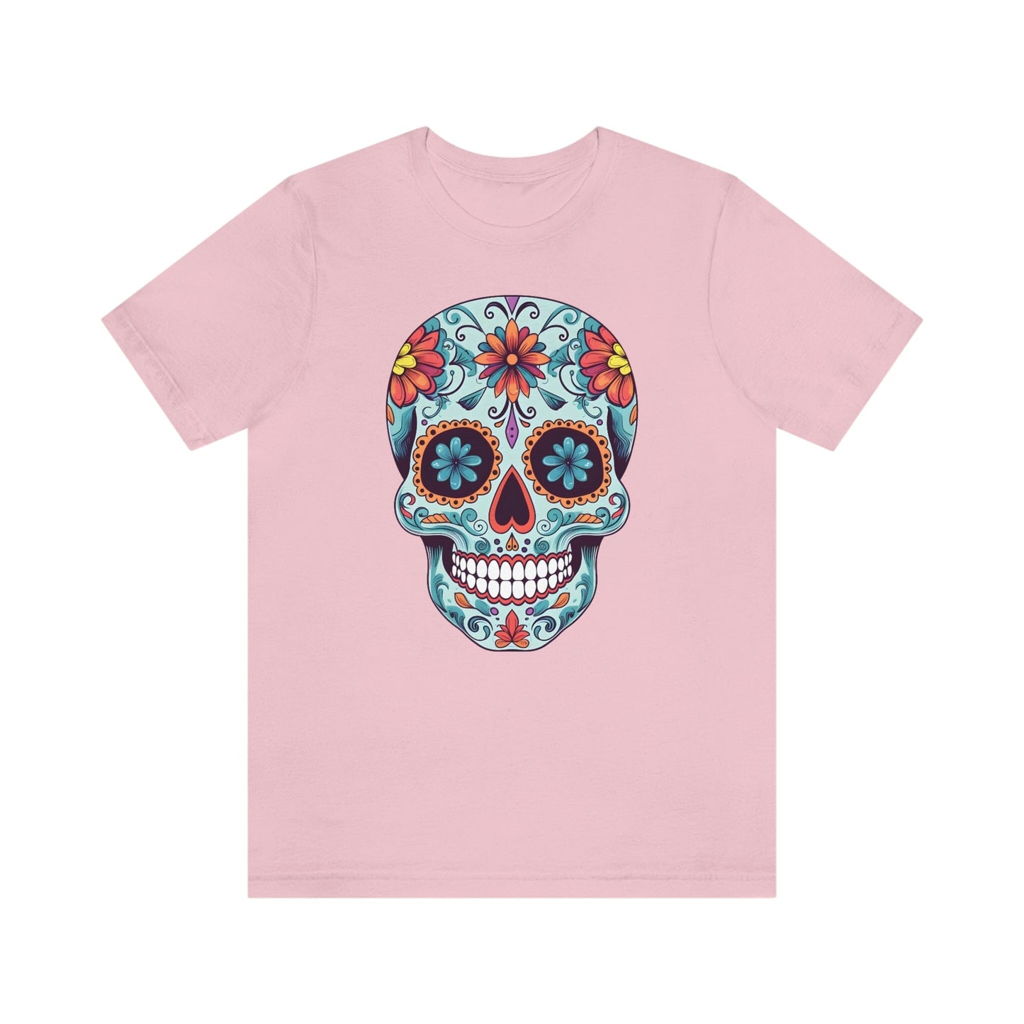 Unisex Day of the Dead Calavera T-Shirt - Mexican Sugar Skull Tee T-Shirt Printify XS Pink 