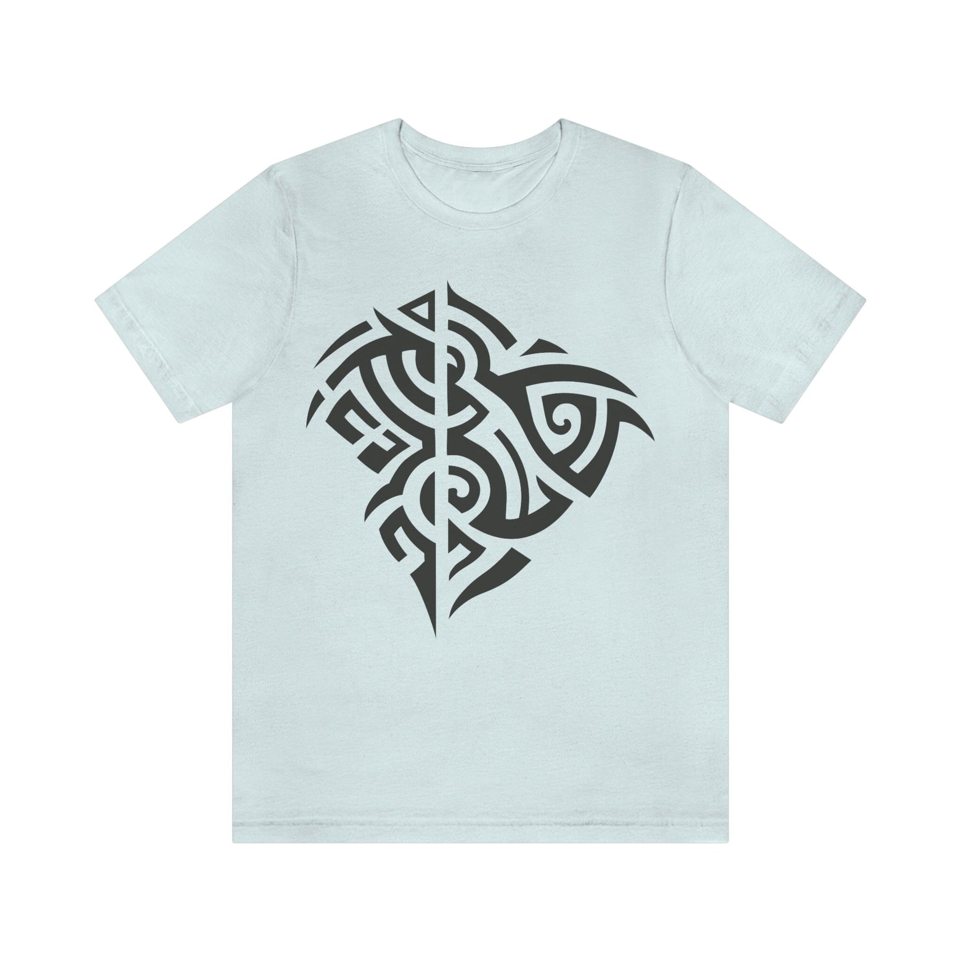 Unisex Gunmetal Tribal Manta T-shirt- Tattoo Inspired Clothing T-Shirt Printify Heather Ice Blue S 