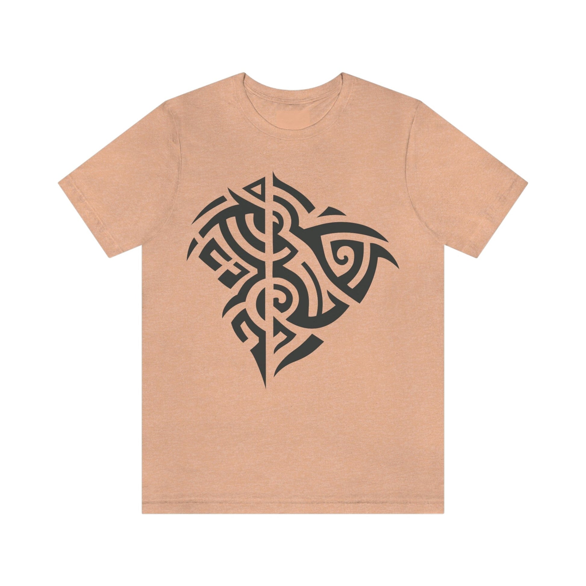 Unisex Gunmetal Tribal Manta T-shirt- Tattoo Inspired Clothing T-Shirt Printify Heather Peach S 