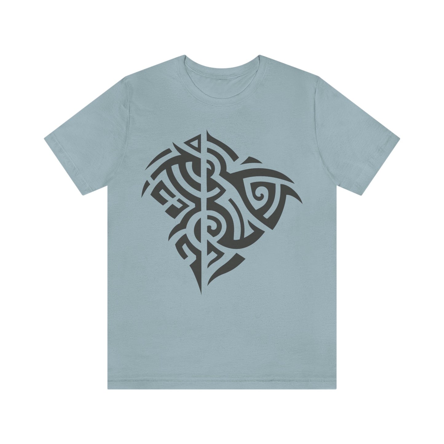 Unisex Gunmetal Tribal Manta T-shirt- Tattoo Inspired Clothing T-Shirt Printify Light Blue S 