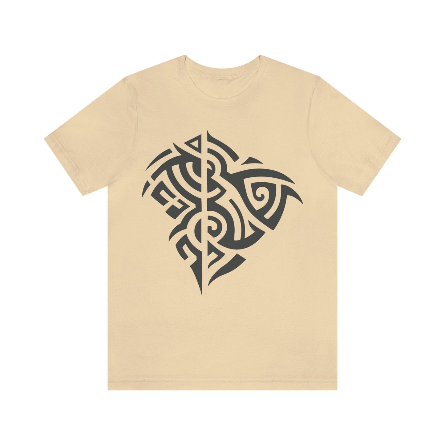 Unisex Gunmetal Tribal Manta T-shirt- Tattoo Inspired Clothing T-Shirt Printify Soft Cream S 