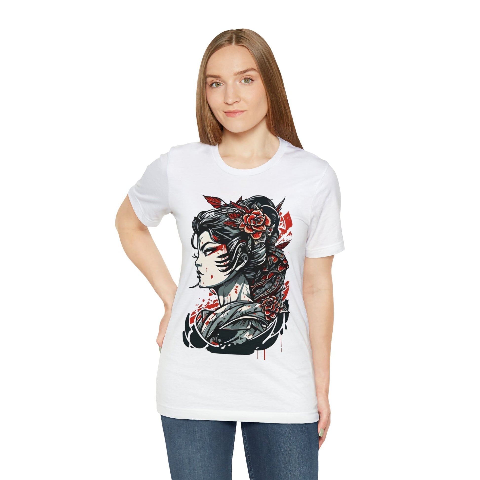 Unisex Japanese Geisha Artistic Design T-shirt- Tattoo Inspired Apparel T-Shirt InkedOut 