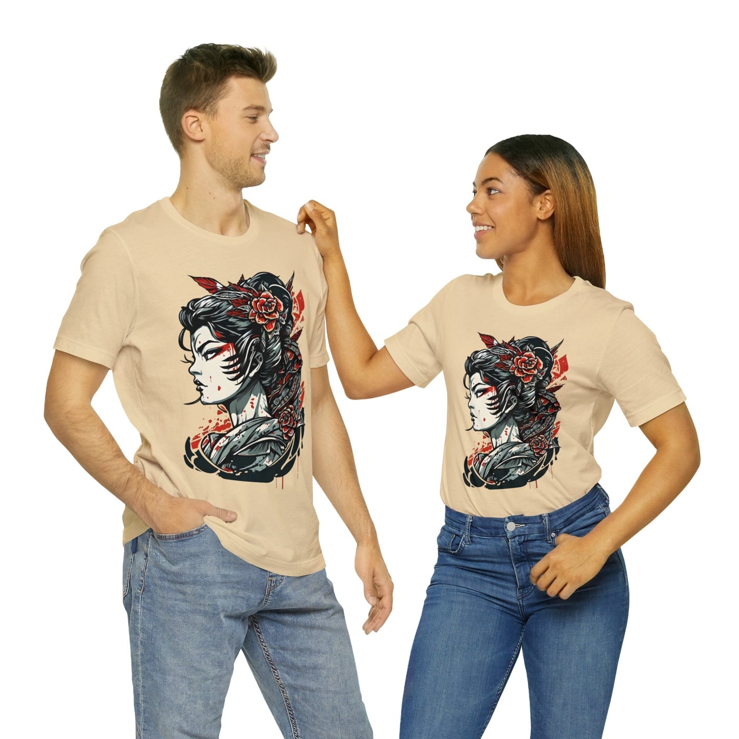 Unisex Japanese Geisha Artistic Design T-shirt- Tattoo Inspired Apparel T-Shirt InkedOut 