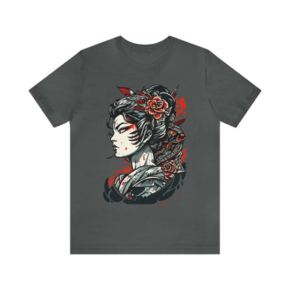 Unisex Japanese Geisha Artistic Design T-shirt- Tattoo Inspired Apparel T-Shirt InkedOut Asphalt S 