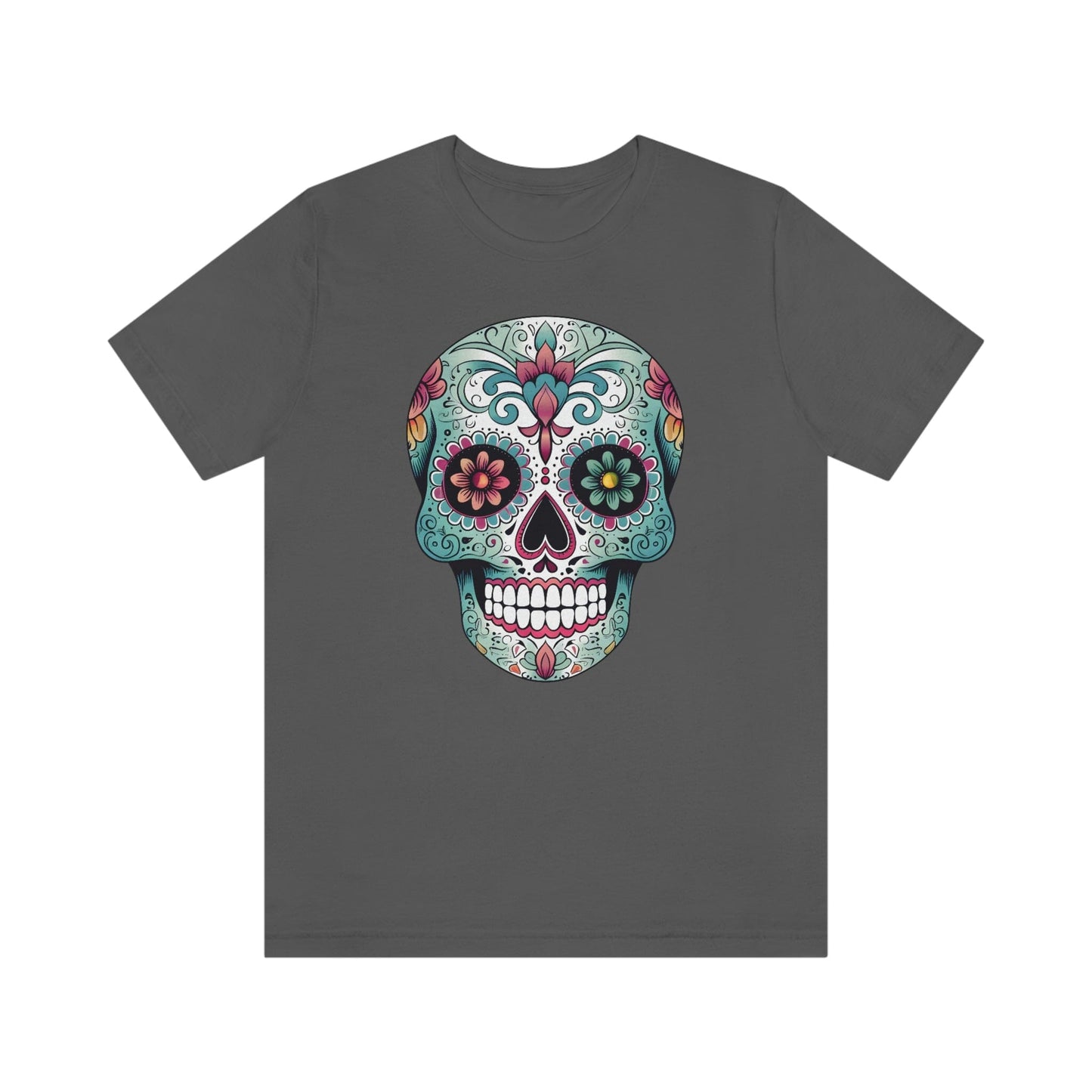 Unisex Mexican Calavera Skull T-Shirt- Authentic Day of the Dead Design T-Shirt Printify S Asphalt 