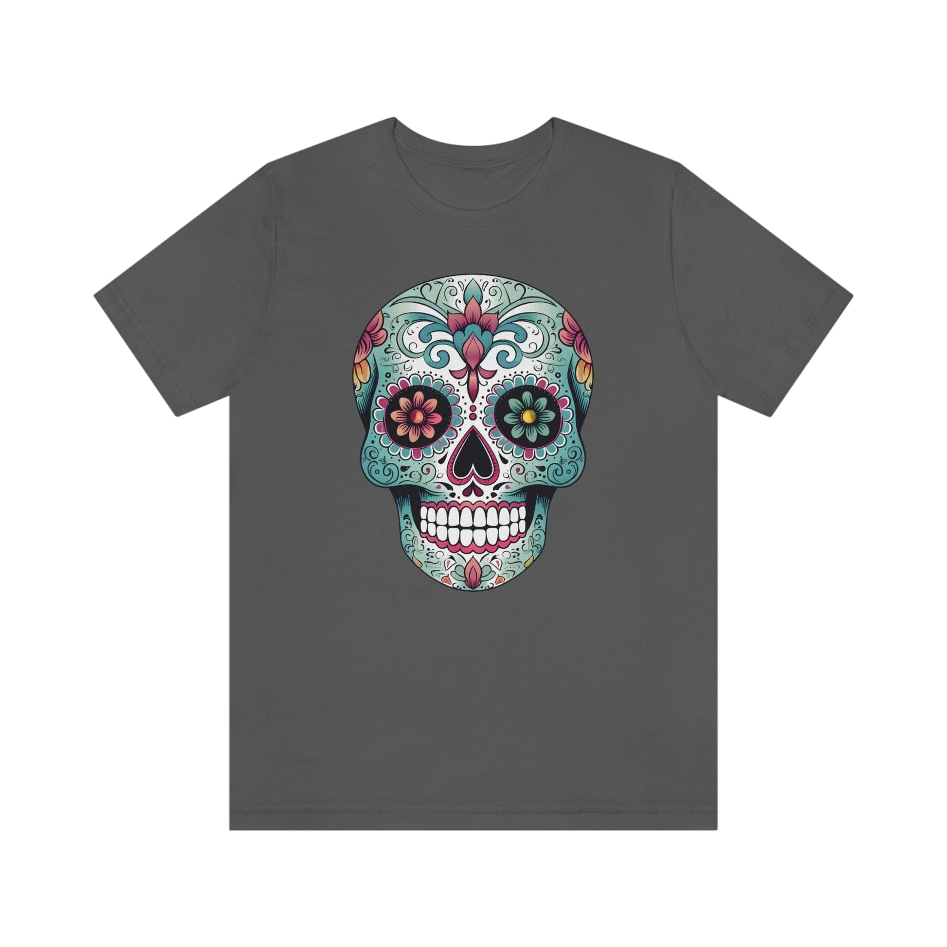 Unisex Mexican Calavera Skull T-Shirt- Authentic Day of the Dead Design T-Shirt Printify S Asphalt 