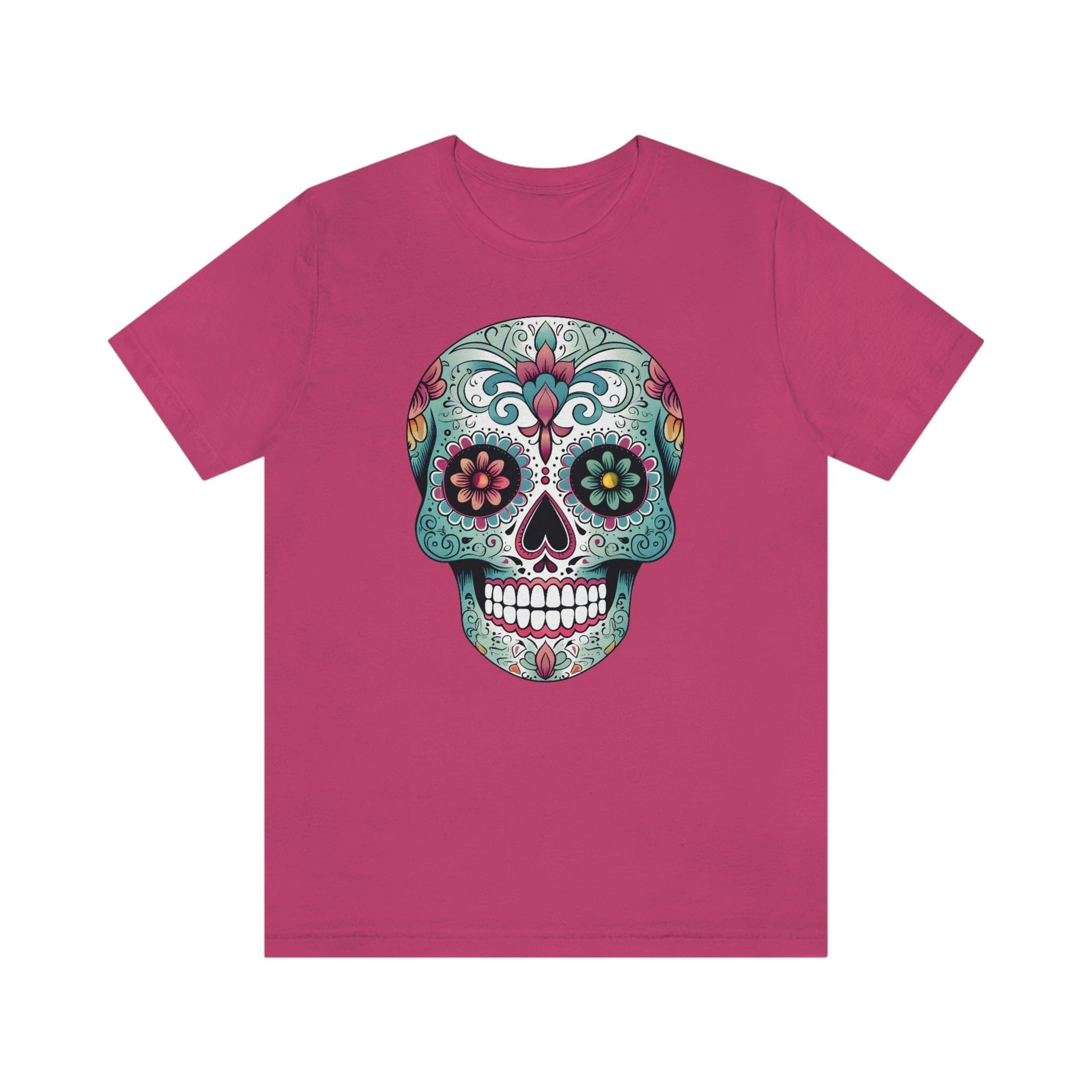 Unisex Mexican Calavera Skull T-Shirt- Authentic Day of the Dead Design T-Shirt Printify XS Berry 