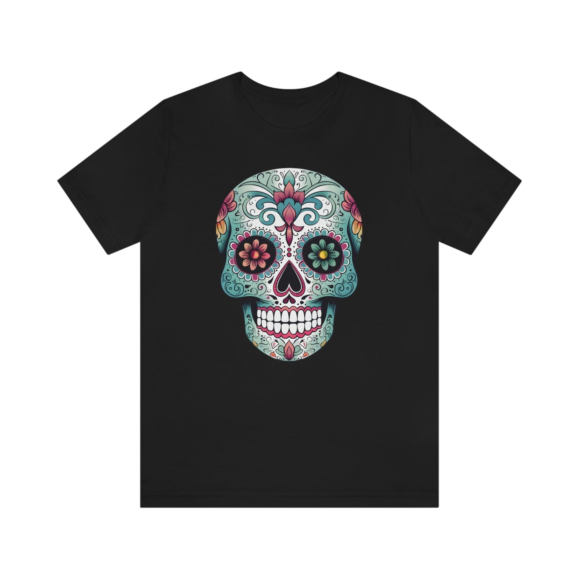 Unisex Mexican Calavera Skull T-Shirt- Authentic Day of the Dead Design T-Shirt Printify XS Black 