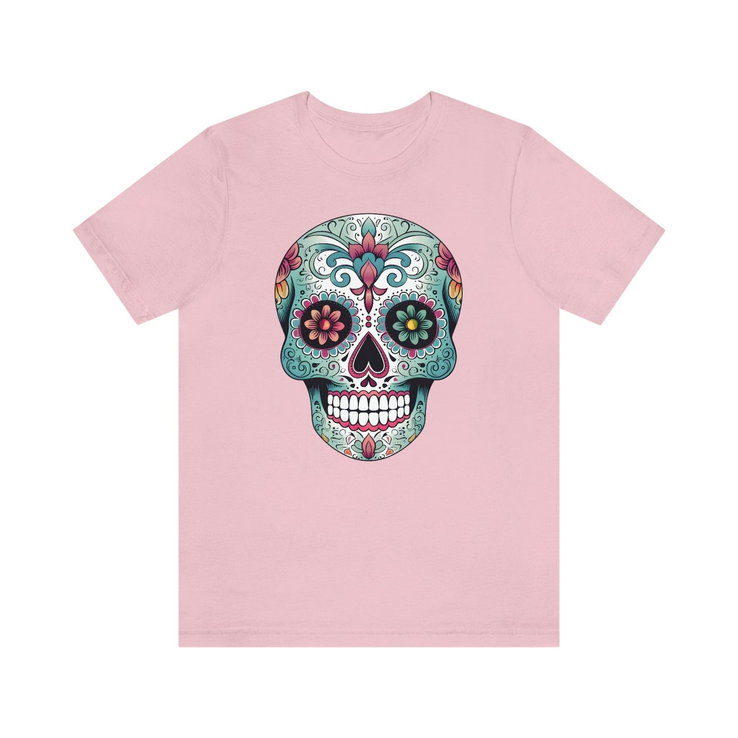 Unisex Mexican Calavera Skull T-Shirt- Authentic Day of the Dead Design T-Shirt Printify XS Pink 