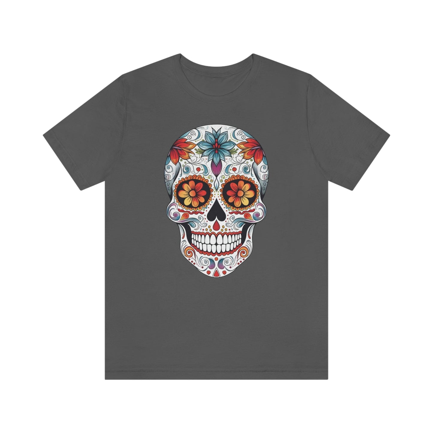 Unisex Mexican Day of the Dead Calavera T-Shirt- Tattoo Inspired Fashion T-Shirt Printify S Asphalt 