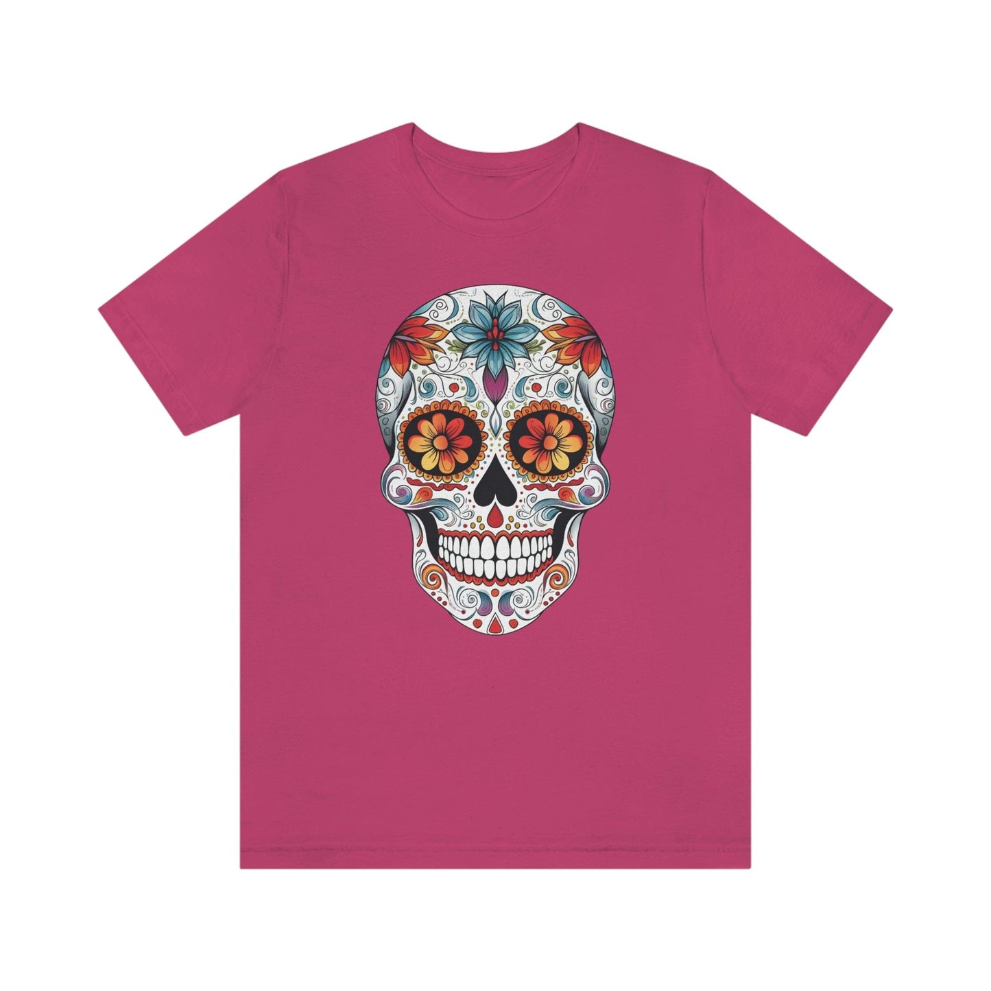 Unisex Mexican Day of the Dead Calavera T-Shirt- Tattoo Inspired Fashion T-Shirt Printify XS Berry 