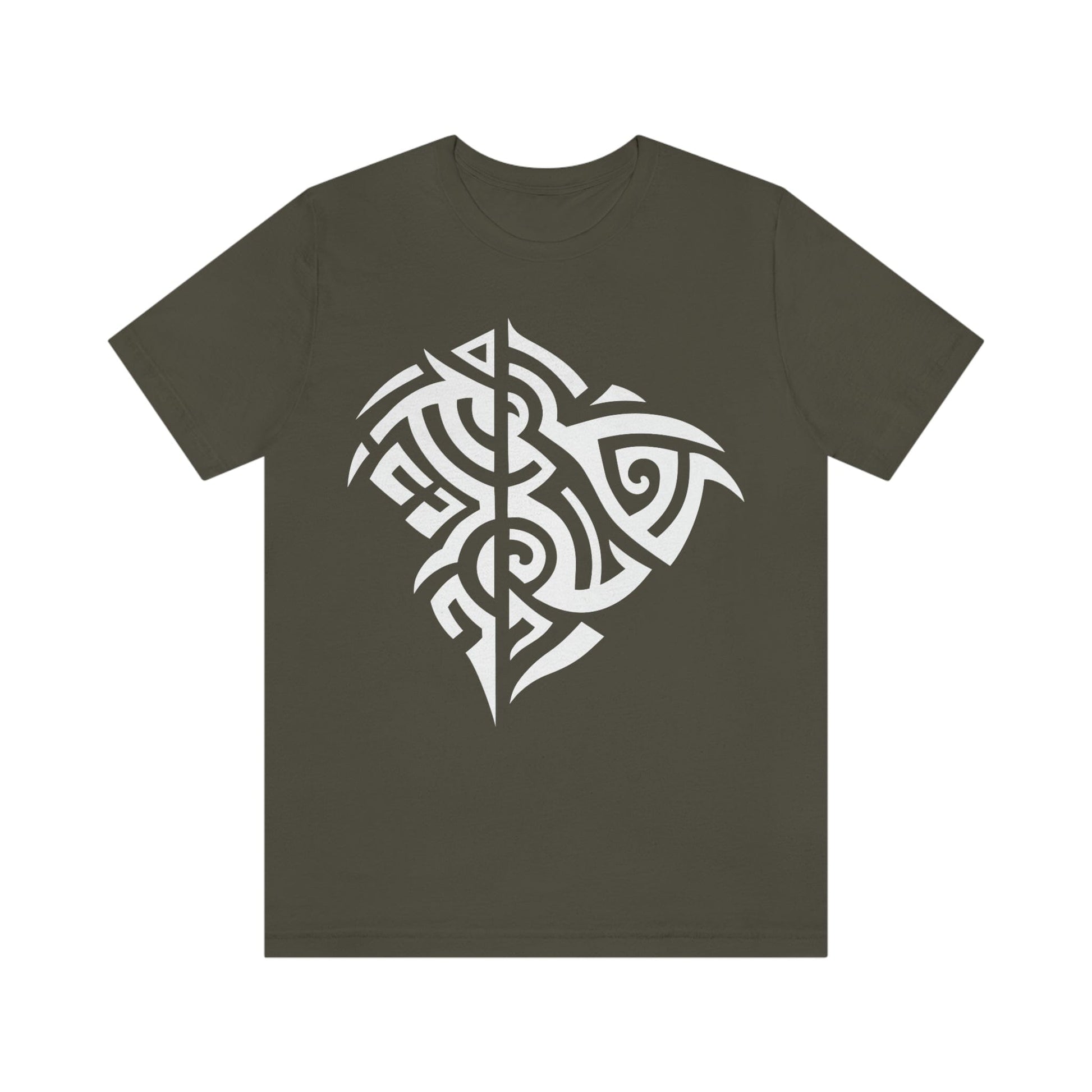 Unisex White Tribal Manta T-shirt- Tattoo Inspired Clothes T-Shirt Printify S Army 