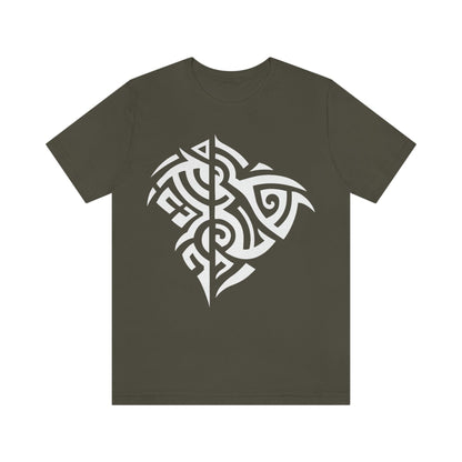 Unisex White Tribal Manta T-shirt- Tattoo Inspired Clothes T-Shirt Printify S Army 