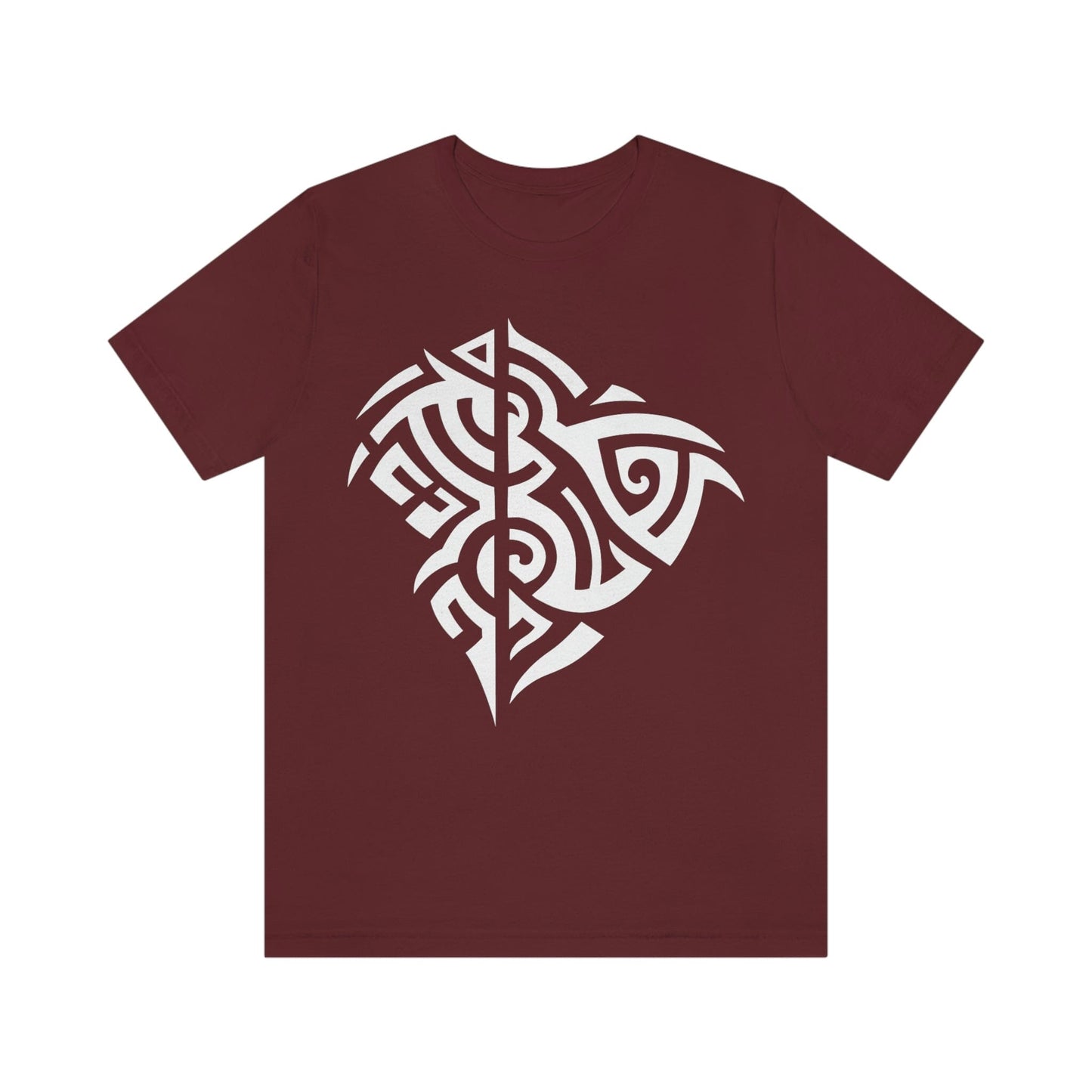 Unisex White Tribal Manta T-shirt- Tattoo Inspired Clothes T-Shirt Printify S Maroon 