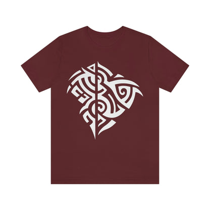 Unisex White Tribal Manta T-shirt- Tattoo Inspired Clothes T-Shirt Printify S Maroon 