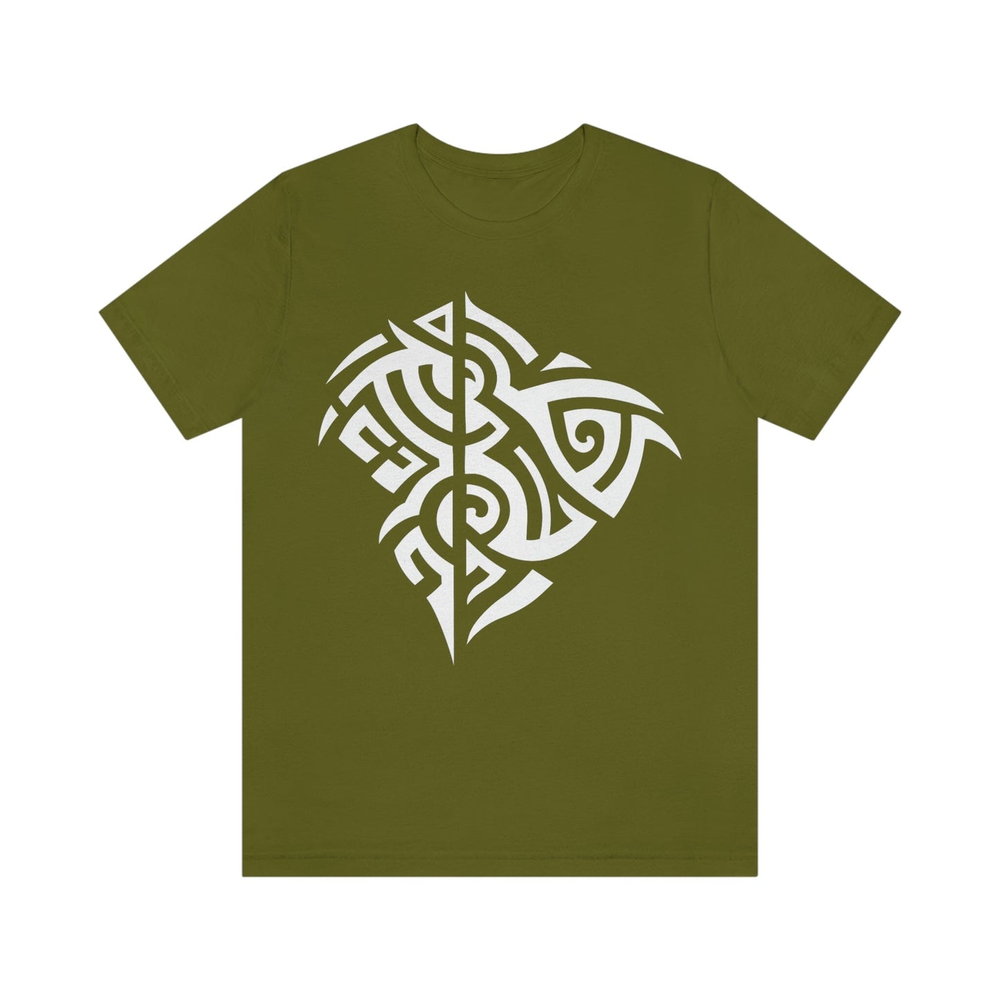 Unisex White Tribal Manta T-shirt- Tattoo Inspired Clothes T-Shirt Printify S Olive 