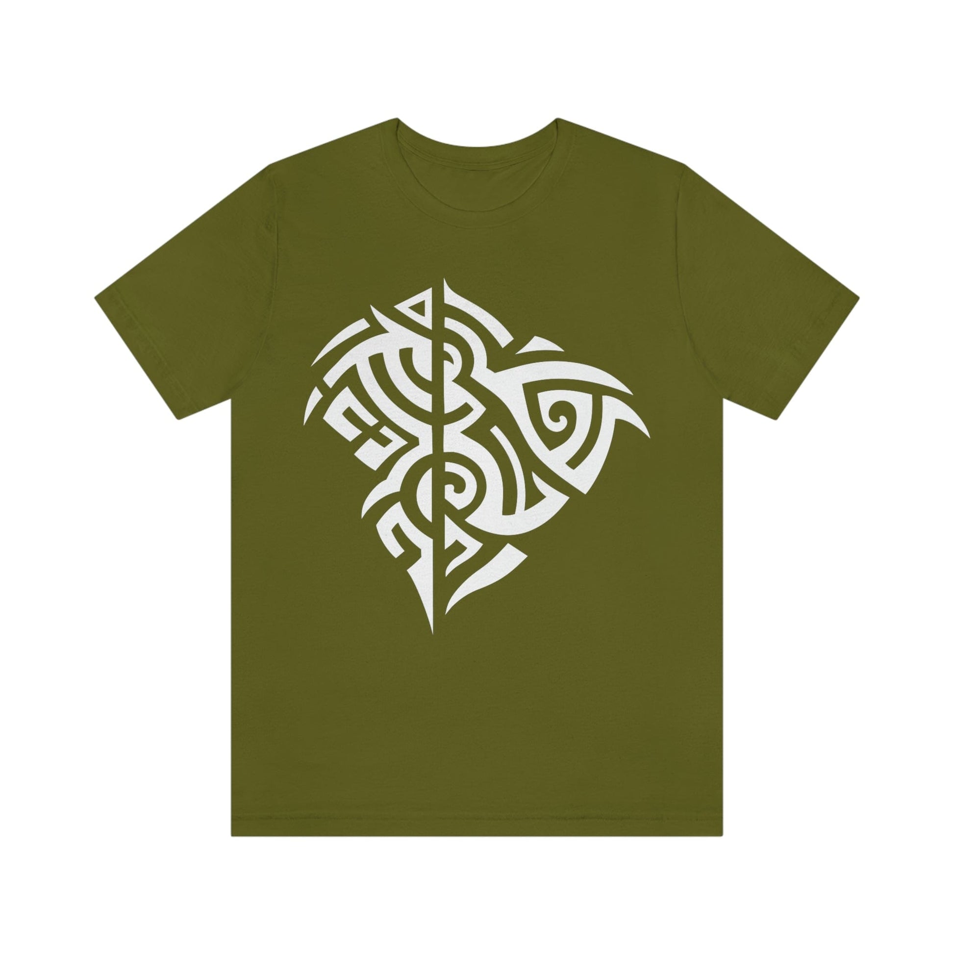 Unisex White Tribal Manta T-shirt- Tattoo Inspired Clothes T-Shirt Printify S Olive 